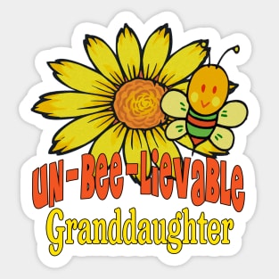 Unbelievable Granddaughter Sunflowers and Bees Sticker